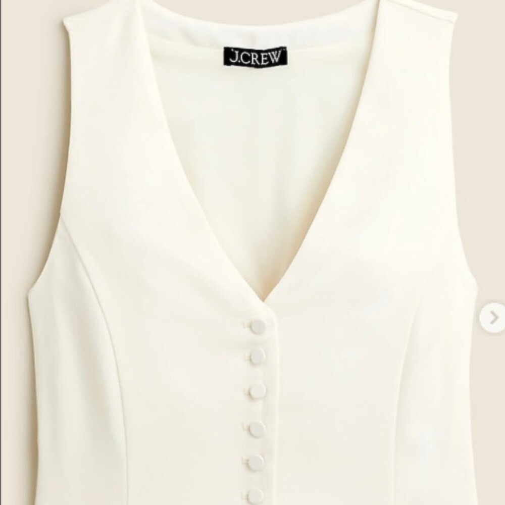 J. Crew White Lien Vest )